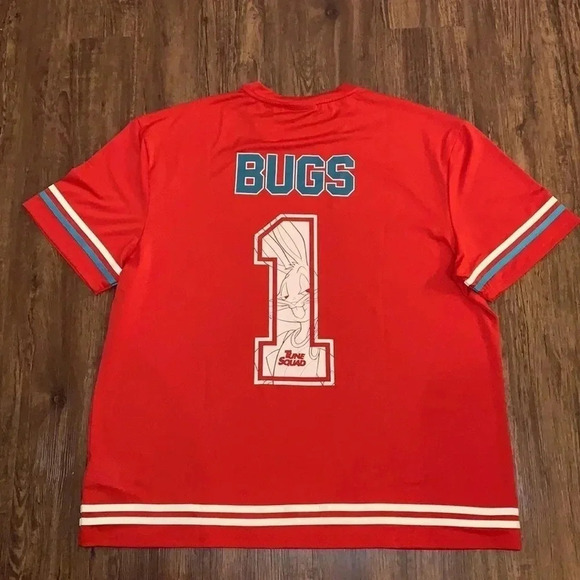 SikSilk Space Jam T Shirt Jersey Relaxed Fit Bugs Bunny #1 Men’s Medium NWT - Picture 3 of 10